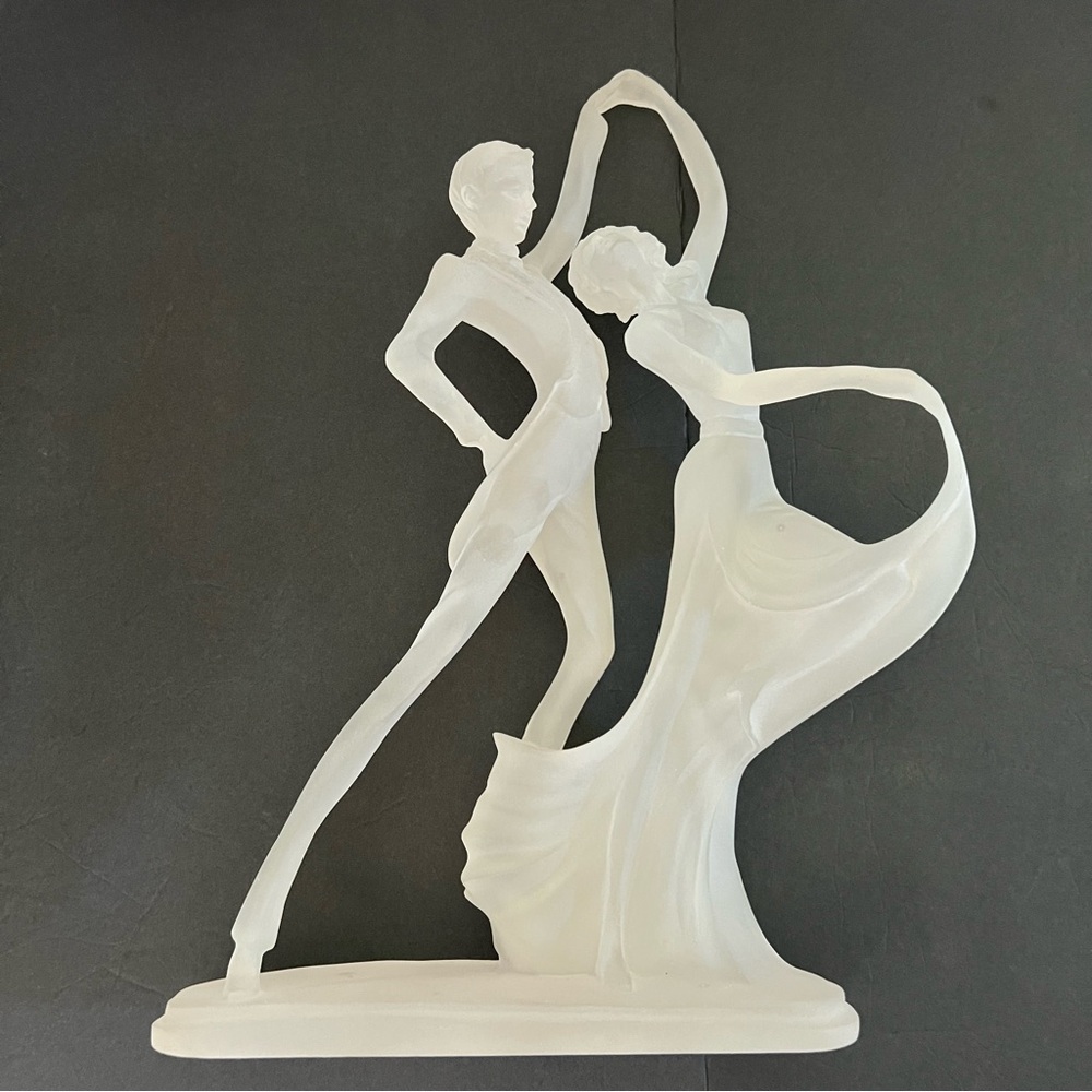 Elegant Dancing Couple Sculpture Frosted 18” - Picture 3 of 7